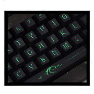 CHERRY 樱桃 G80-3000伊利丹怒风联名版 104键 有线机械键盘 黑绿色 Cherry青轴 无光