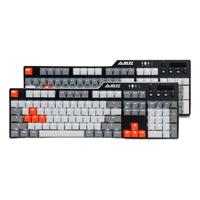 AJAZZ 黑爵 AK35i 104键 有线机械键盘 白灰 国产青轴 白光
