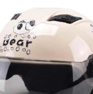 Andes HELMET 333 摩托车头盔 米白色机车熊-茶黑短片