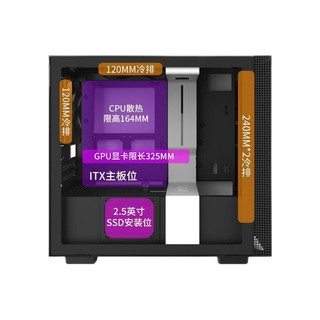 NZXT 恩杰 H210i MINI-ITX机箱 半侧透 黑色