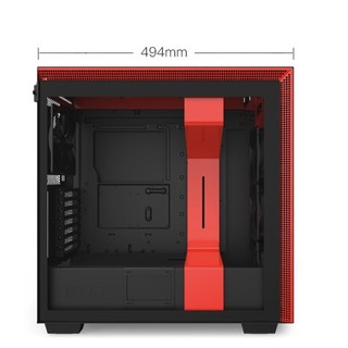 NZXT 恩杰 H710 ATX机箱 玻璃侧透 黑红色