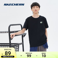 SKECHERS 斯凯奇 Skechers 斯凯奇 L121U180 情侣款休闲印花T恤