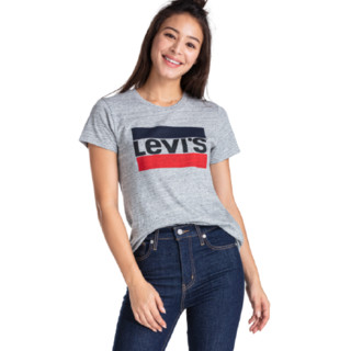 Levi's 李维斯 女士圆领短袖T恤 17369-0303 烟灰色 S