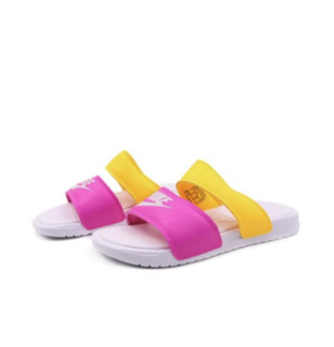 NIKE 耐克 Benassi Duo Ultra Slide 女子拖鞋 819717-102 白/玫红/黄 38