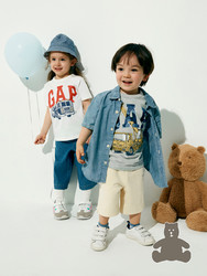 Gap 盖璞 幼儿|布莱纳系列 玩童之选 徽标LOGO童趣圆领短袖T恤