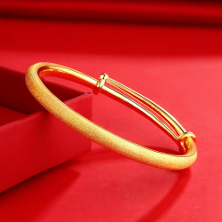 cuihuazhubao萃华黄金足金手镯简约喷砂经典女士手镯