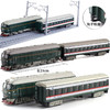 1:87东风火车头车厢合金模型声光古典绿皮火车模型古典儿童玩具车