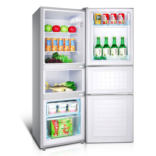 夏新（Amoi）BCD-180L 家用三门三温冰箱 冷冻冷藏电冰箱 中门软冷冻养鲜 静音节能 银色