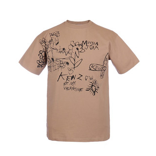 KENZO 凯卓 2021春夏新品情人节系列Oversize版型T恤 FB52TS9944SA 浅咖色 XXS