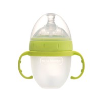 优优马骝 宽口硅胶奶瓶新生儿婴儿用 带手柄防脹氣 150ml 果绿色