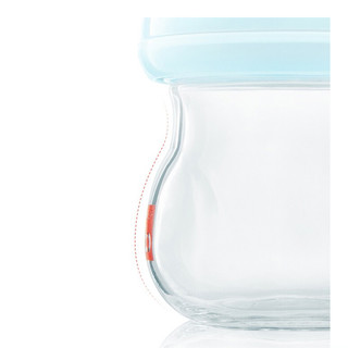 母乳实感宽口径新生儿玻璃奶瓶 120ML (拥抱系列-粉蓝)