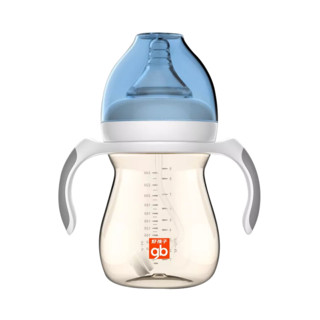 母乳实感宽口径握把吸管PPSU奶瓶300ml-粉红(小饿魔系列)