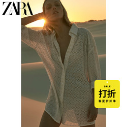 ZARA [折扣季] 女装 镂空刺绣宽松法式衬衫 02731080710