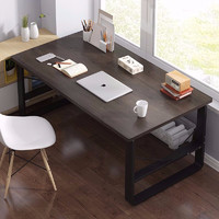 亿家达 电脑桌简易单板桌书桌家用现代简约写字桌子 黑乌色(3CM加粗腿+拉筋加固)