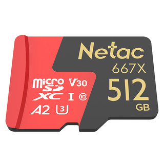 Netac 朗科 P500 超至尊 PRO版 Micro-SD存储卡 512GB（UHS-Ⅰ、V30、U3、A2）