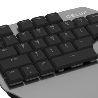 DeLUX 多彩 T11 28键 有线机械键盘 黑灰色 凯华巧克力轴 单光