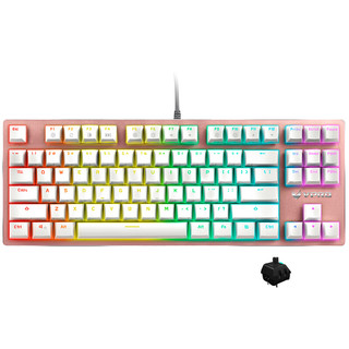 RAPOO 雷柏 V500 87键 有线机械键盘 玫瑰金 雷柏黑轴 RGB