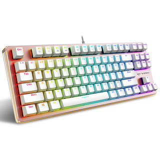 RAPOO 雷柏 V500 87键 有线机械键盘 玫瑰金 雷柏黑轴 RGB