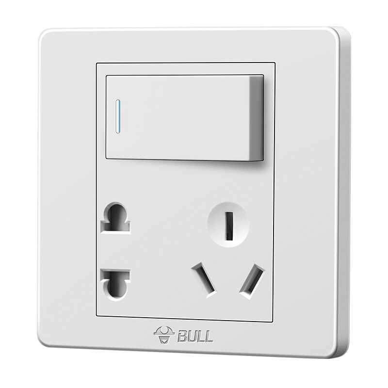 bull 公牛 g07e334 86型插座面板 五孔带开关款