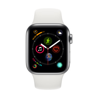 Apple 苹果 Watch Series 4 智能手表 40mm GPS+蜂窝网络 银色不锈钢表壳 白色运动型表带（GPS）