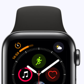 Apple 苹果 Watch Series 4 智能手表 40mm GPS+蜂窝网络 深空黑色不锈钢表壳 黑色运动型表带（GPS）