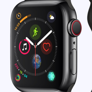 Apple 苹果 Watch Series 4 智能手表 40mm GPS+蜂窝网络 深空黑色不锈钢表壳 黑色运动型表带（GPS）
