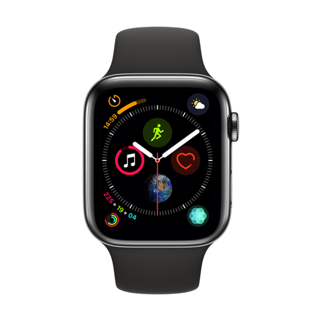 Apple 苹果Watch Series 4 智能手表44mm GPS+蜂窝网络深空黑色不锈钢表