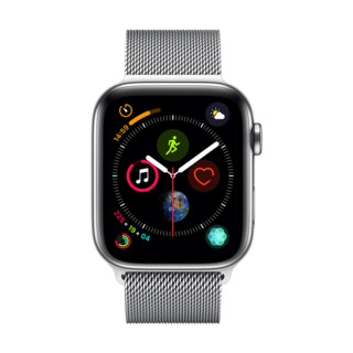 Apple 苹果 Watch Series 4 智能手表 44mm GPS+蜂窝网络 银色不锈钢表壳 银色米兰尼斯表带（GPS）