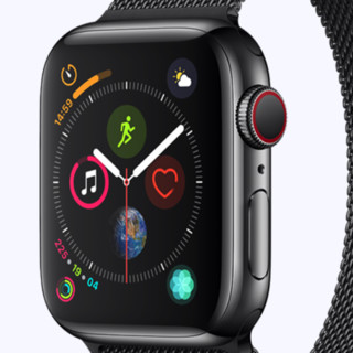 Apple 苹果 Watch Series 4 智能手表 40mm GPS+蜂窝网络 深空黑色不锈钢表壳 灰色运动型表带（GPS）