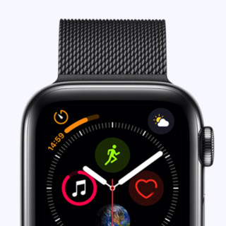 Apple 苹果 Watch Series 4 智能手表 40mm GPS+蜂窝网络 深空黑色不锈钢表壳 灰色运动型表带（GPS）