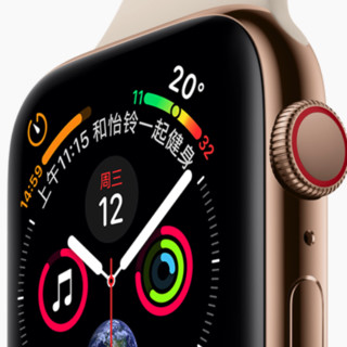 Apple 苹果 Watch Series 4 智能手表 40mm GPS+蜂窝网络 金色不锈钢表壳 岩石色运动型表带（GPS）