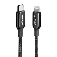 Anker 安克 A8842 MFi认证 Type-C转Lightning 3A 数据线 尼龙编织 0.9m 黑色