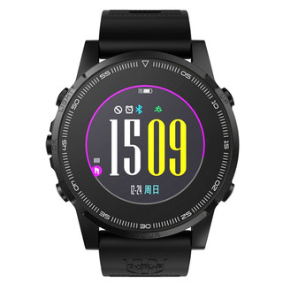 JTOUR 军拓 VIGOR 5 智能手表 47mm 碳素黑不锈钢表盘 黑色硅胶表带（北斗、GPS）