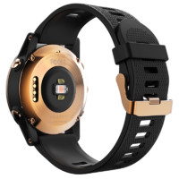 JTOUR 军拓 VIGOR 5 智能手表 47mm 咖金黑不锈钢表盘 黑色硅胶表带（北斗、GPS）