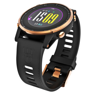 JTOUR 军拓 VIGOR 5 智能手表 47mm 咖金黑不锈钢表盘 黑色硅胶表带（北斗、GPS）