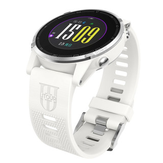 JTOUR 军拓 VIGOR 5 智能手表 47mm 铂金白不锈钢表盘 白色硅胶表带（北斗、GPS）