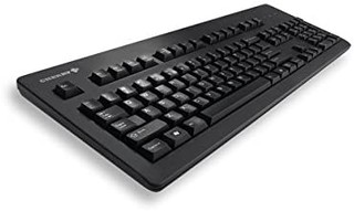 CHERRY 标准灯芯绒键盘 USB 黑色(美国) - 棕色开关压力点 (55cN) - 美国英语带欧洲标志 G80-3000LXCEU-2