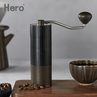 Hero螺旋桨手摇磨豆机 咖啡豆研磨机家用手动咖啡机 竖纹防滑设计随行磨豆机 s01手摇磨豆机-亮栗棕