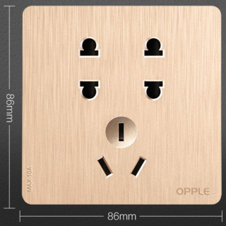 OPPLE 欧普照明 k11系列 家用插座面板 七孔款 香槟金