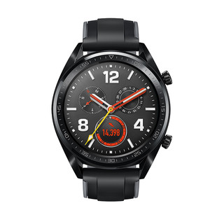 HUAWEI 华为 Watch GT 运动款 智能手表 46mm 黑色不锈钢表盘 黑色硅橡胶表带(北斗、GPS)