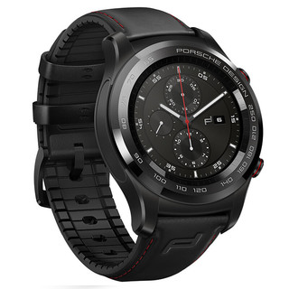 HUAWEI 华为 Watch GT 保时捷款 eSIM智能手表 46.5mm 曜石黑不锈钢表盘 黑色牛皮表带(北斗、GPS)