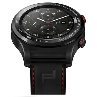 HUAWEI 华为 Watch GT 保时捷款 eSIM智能手表 46.5mm 曜石黑不锈钢表盘 黑色牛皮表带(北斗、GPS)