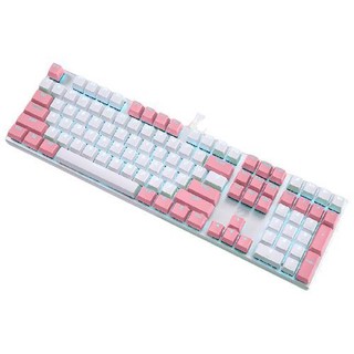 Dareu 达尔优 机械师 合金版 108键 有线机械键盘 白粉色 国产茶轴 单光