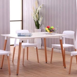 TIMI 天米 餐桌 北欧餐桌椅组合 一桌四椅 白色 1.2m