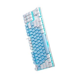 Dareu 达尔优 EK815 108键 有线机械键盘 蓝白色 国产茶轴 混光