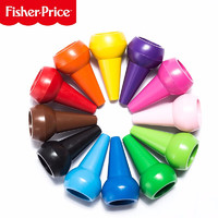 Fisher-Price 费雪 可水洗创意蜡笔绘画套装工具盒文具画板写字板玩具儿童画笔美术蜡笔油画棒 手指蜡笔12色FPC029