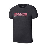 男式T恤运动夏季透气运动健身男款圆领短袖针织衫 跑步休闲 3XL 正黑