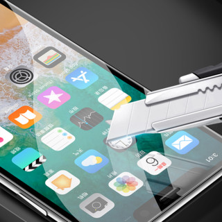 SmartDevil 闪魔 iPhone X 电镀抗指纹钢化前膜 2片装