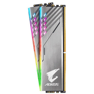 GIGABYTE 技嘉 AORUS系列 DDR4 3200MHZ RGB 灯条 台式机内存 银色 16GB 8GB*2 AR32C16S8K2HU416R