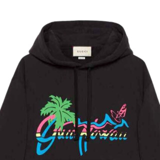 GUCCI 古驰 Hawaii 男士连帽卫衣 626989 XJCSP 1142 黑色 XXXL